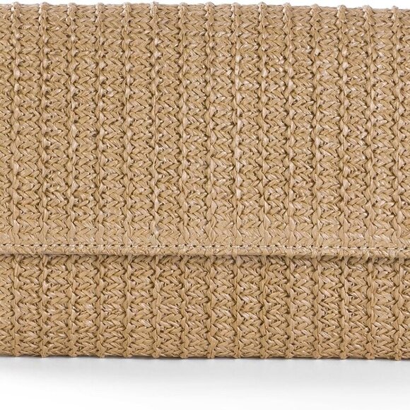 Straw Clutch Purse Shoulder Bag Envelope Style Summer Beach Travel Accessory - Picture 8 of 8